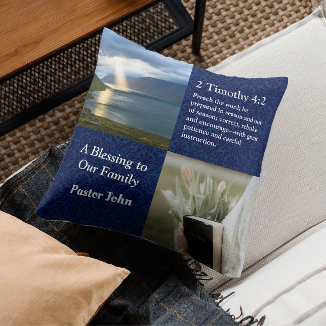 Custom Unique Christmas Gifts for Pastors Blue Cushion (Unique Christmas Gifts for Pastors)