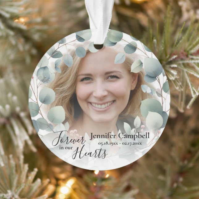 Custom Unique Classic Sympathy Floral Memorial Ornament (Tree)