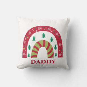 Custom Unique Family Christmas Boho Rainbow Cushion