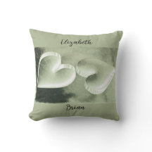 Custom unique modern elegant two silver hearts