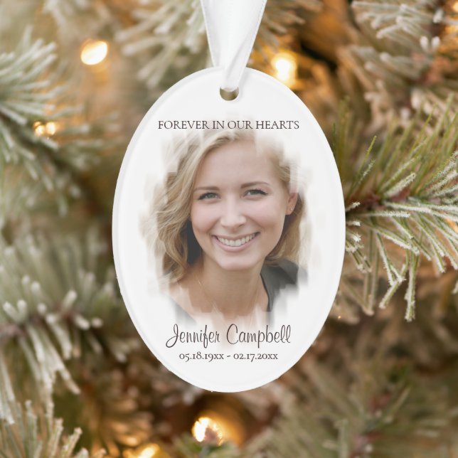 Custom Unique Personalised Classic Photo Memorial Ornament (Tree)