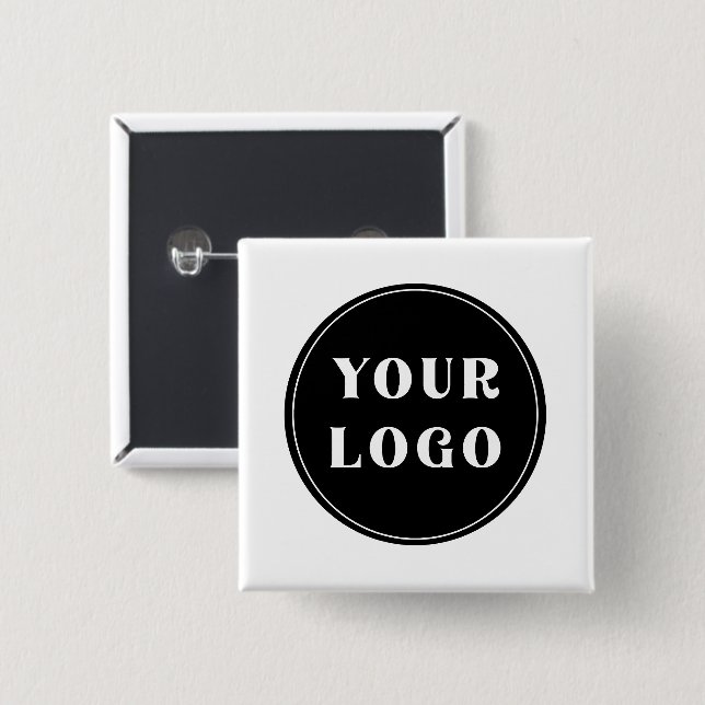 custom, unique, sleek & minimalist 15 cm square badge (Front & Back)