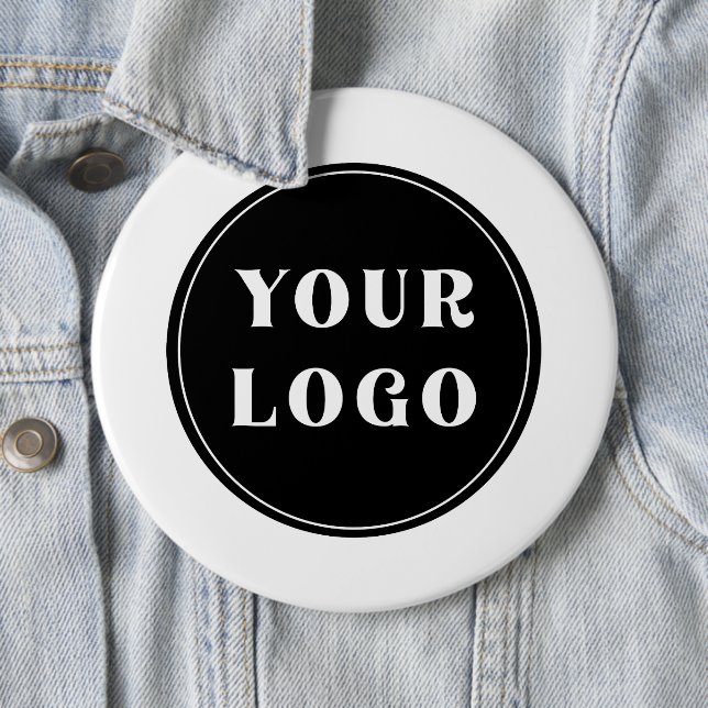 custom, unique, sleek & minimalist 6 cm round badge (In Situ)