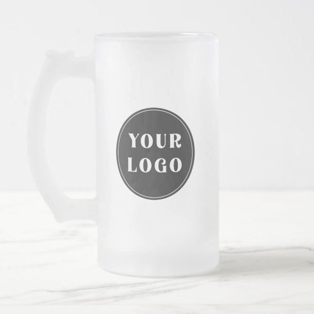 custom, unique, sleek & minimalist frosted glass beer mug (Left)
