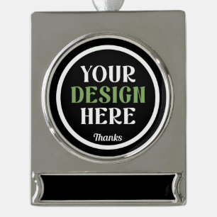 custom, unique, sleek & minimalist hershey®'s kiss silver plated banner ornament