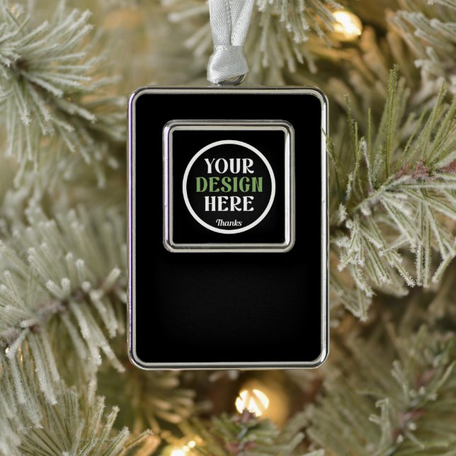 custom, unique, sleek & minimalist hershey®'s kiss silver plated framed ornament (Tree)