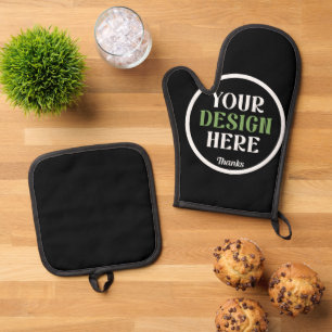 custom, unique, sleek & minimalist oven mitt & pot holder set