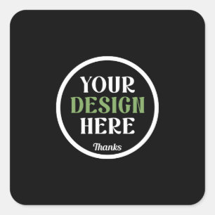 custom, unique, sleek & minimalist square sticker