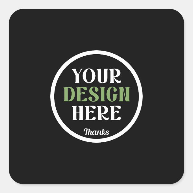 custom, unique, sleek & minimalist square sticker (Front)