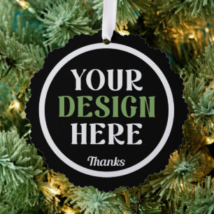 custom, unique, sleek & minimalist tree decoration card