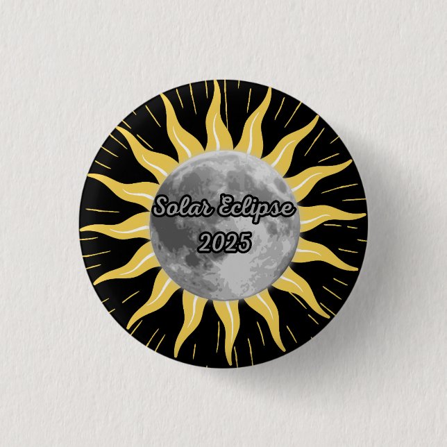 Custom Unique Solar Eclipse 2025 3 Cm Round Badge (Front)