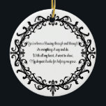 Custom Unisex Flourish Mentor Thank You Ceramic Tree Decoration<br><div class="desc">This elegant ornament is the perfect way to thank a mentor who has made a difference in your life. Featuring a timeless black scroll design and a heartfelt message of gratitude, it’s suitable for any mentor—whether a teacher, coach, boss, or friend. This keepsake serves as a meaningful reminder of the...</div>