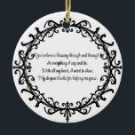 Custom Unisex Flourish Mentor Thank You Ceramic Tree Decoration<br><div class="desc">This elegant ornament is the perfect way to thank a mentor who has made a difference in your life. Featuring a timeless black scroll design and a heartfelt message of gratitude, it’s suitable for any mentor—whether a teacher, coach, boss, or friend. This keepsake serves as a meaningful reminder of the...</div>