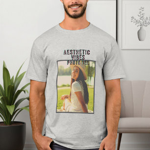 Custom Unisex Gray Aesthetic Vibes Photo Tee 