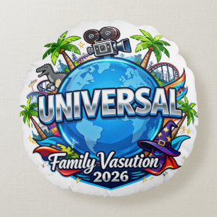 Custom Universal Florida Family Vacation 2026 Shir Round Cushion