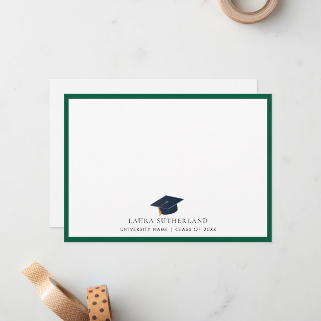 Custom University Class of 2026 Grad Hat Card (Front/Back In Situ)