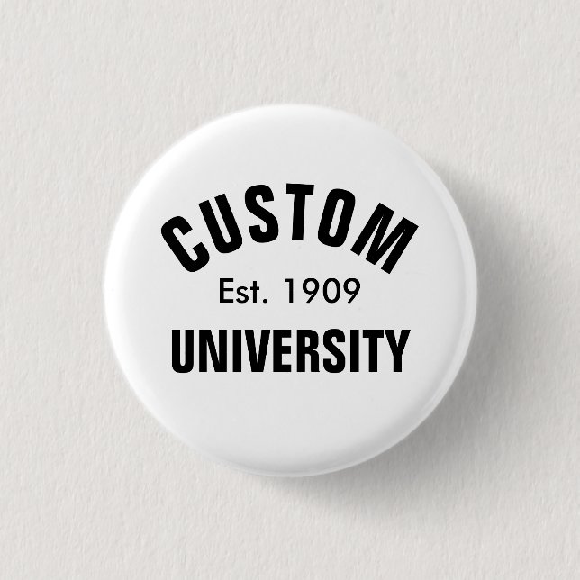 Custom University Est. 3 Cm Round Badge (Front)