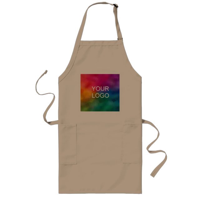 Custom Upload Add Image Business Logo Photo Long Apron (Front)