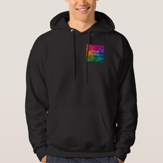 Custom Upload Add Image Logo Photo Black Hoodie (Front)