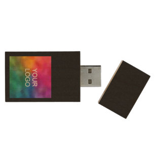 Custom Upload Business Company Logo Template Wood USB Flash Drive