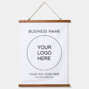Custom Upload Your Business Logo Add Text Vertical Hanging Tapestry
