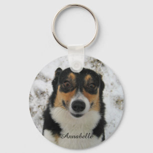 Custom Upload Your Dog's Photo w/ Name Key Ring