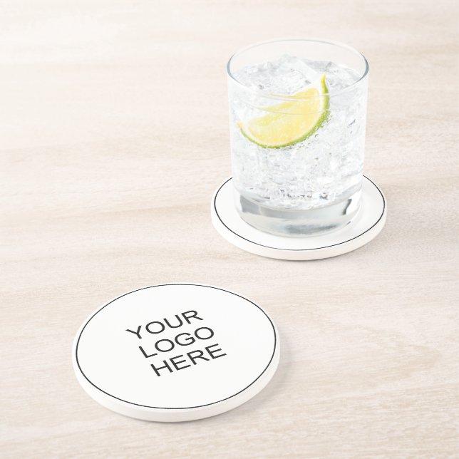 Custom Upload Your Own Company Logo Here Round Coaster (Side)