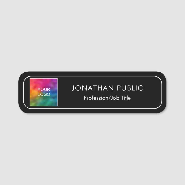 Custom Upload Your Own Company Logo or Photo to Name Tag (Front)