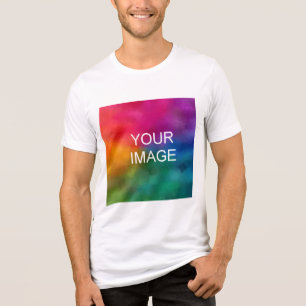 Custom Upload Your Own Photo Buy Online Mens White Tri-Blend Shirt