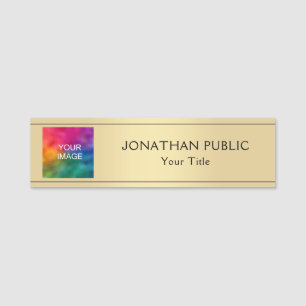 Custom Upload Your Photo Or Logo Here Template Name Tag