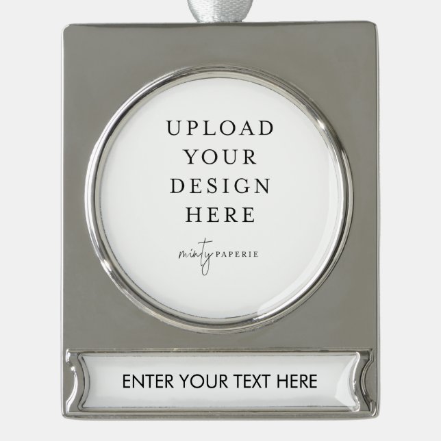 Custom Upload your Photo Silver Plated Banner Ornament (Front)