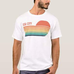 Custom USA City State Geography Retro Souvenir T-Shirt