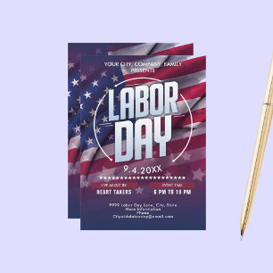 Custom USA Flag Labour Day Celebration Event Invitation