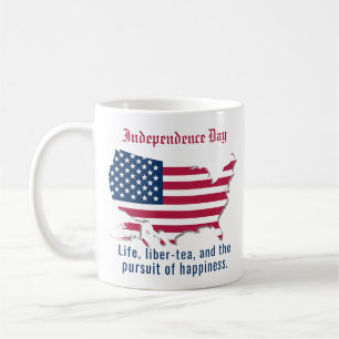 Custom USA Flag, Map Independence Day Red Blue  Coffee Mug