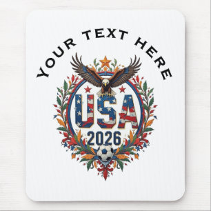 Custom USA National Soccer Team Bald Eagle Logo Mouse Mat