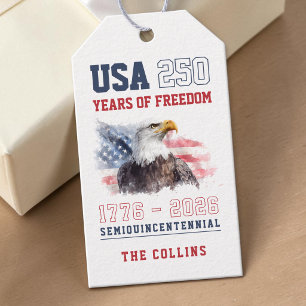 Custom USA Patriotic America's 250th Anniversary Gift Tags