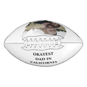 Custom USA photo Okayest dad Fathers day American Football
