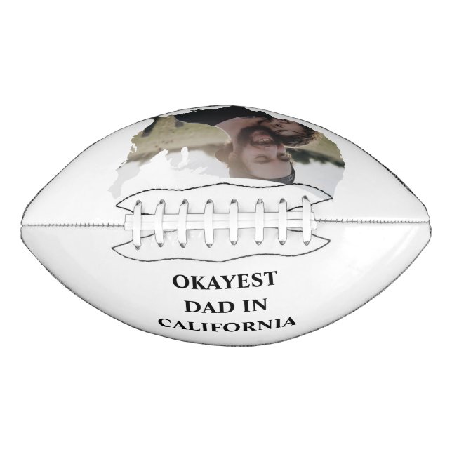 Custom USA photo Okayest dad Fathers day American Football (Front)