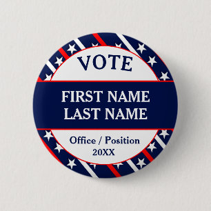 Custom USA Vote Campaign  6 Cm Round Badge