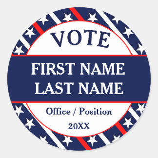 Custom USA Vote Campaign  Classic Round Sticker