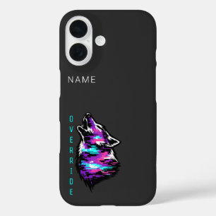 Custom User ID Override Wolf Cyberpunk iPhone 16 C Case