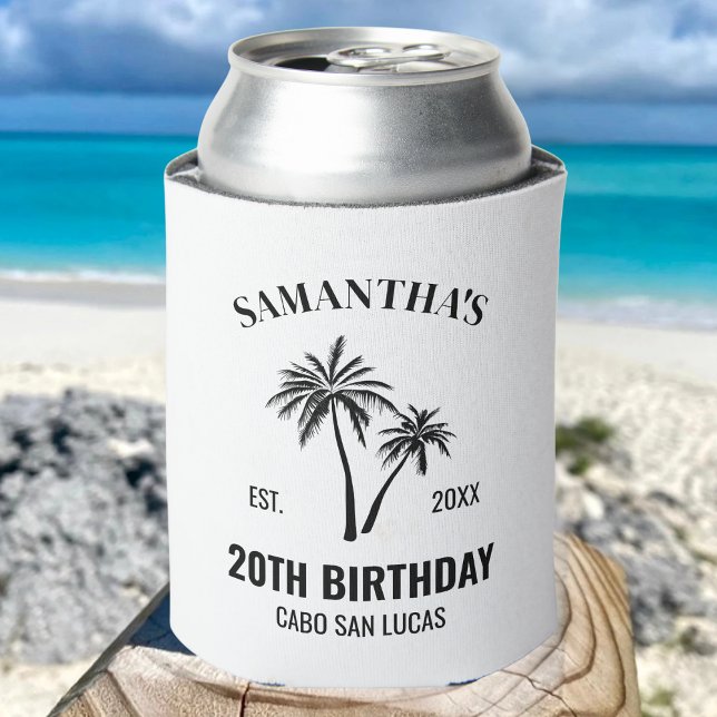 Custom Vacation 20th 30th 40th 50th Birthday Squad Can Cooler (Creator Uploaded)
