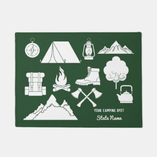 Custom Vacation Cabin Camping Collage Campers Doormat