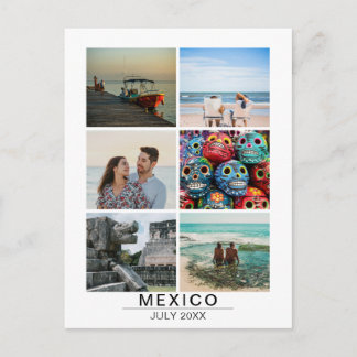 Custom Vacation Memories 6 Photo Collage Travel Postcard