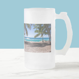 Custom Vacation PHOTO Personalise Beer Frosted Mug