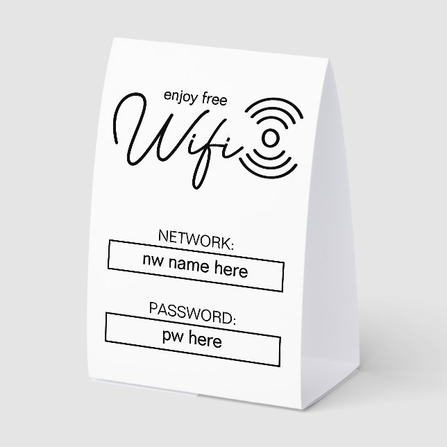 Custom Vacation Rentals Home Wifi Instructions (Front)