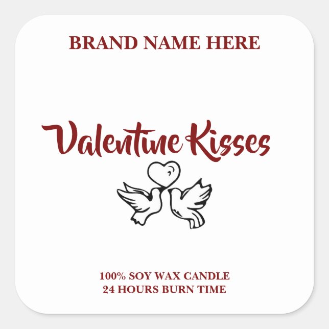 Custom Valentine Candle Labels – Love Birds Design (Front)