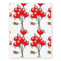 CUSTOM VALENTINE HEARTS TEMPORARY TATOOS
