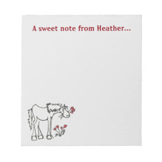 Custom Valentine Horse Notepad