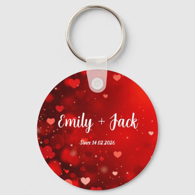 Custom Valentine  Love Gift for Him & Her Key Ring (Front)